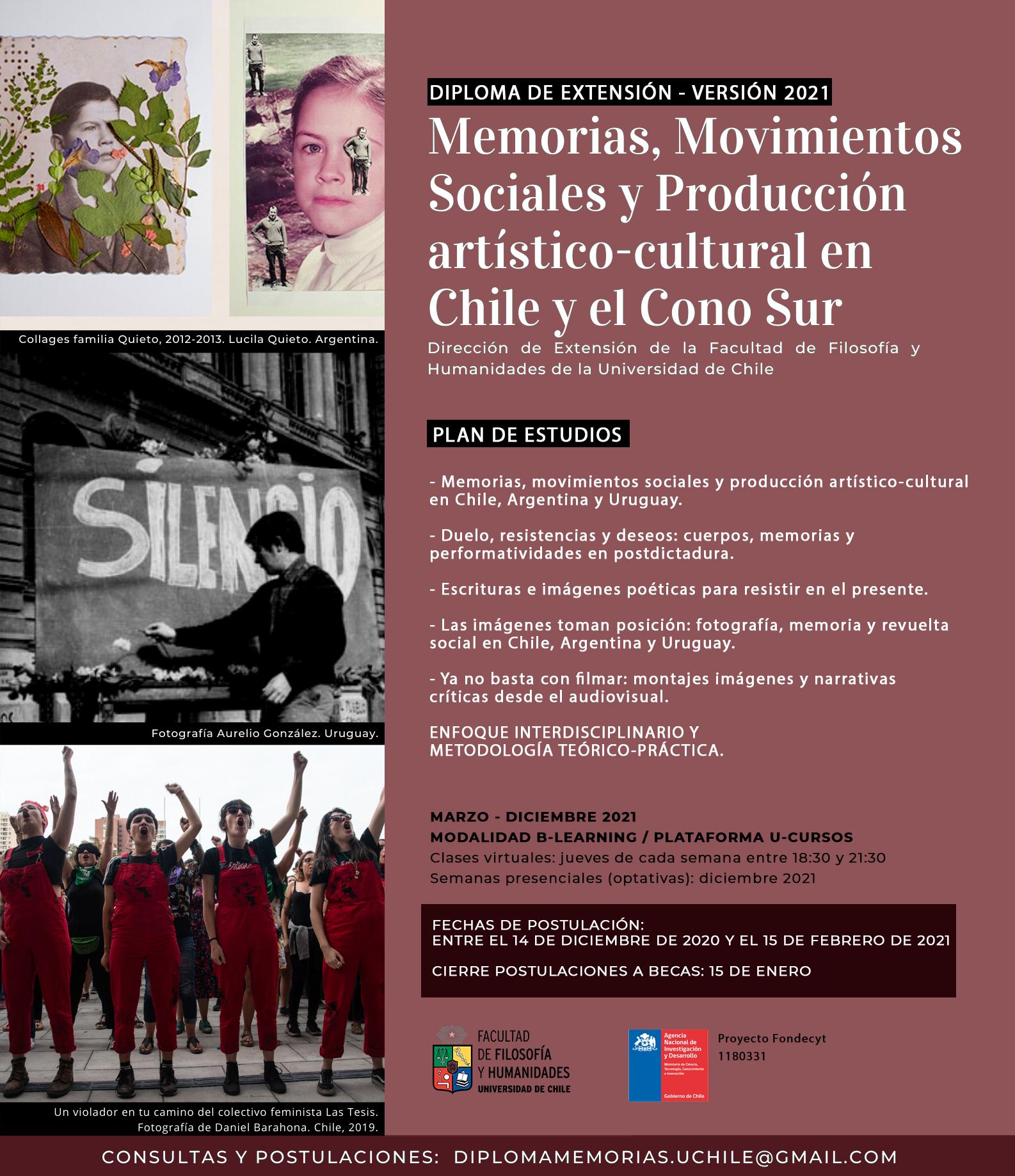 Diploma Memorias, movimientos sociales y producción artístico-cultural en Chile y el Cono Sur