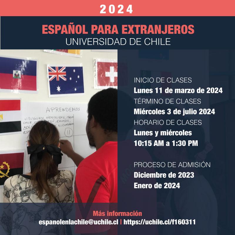 Cursos del Área de Español para Extranjeros de la Universidad de Chile