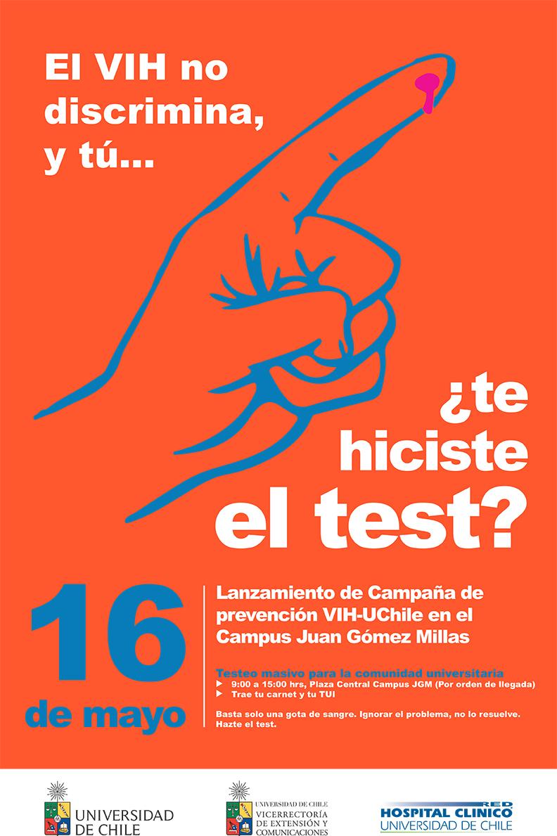 Testeo masivo de VIH  en la U. de Chile comenzará en el Campus Juan Gómez Millas