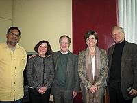Los expositores Juliano Carrupt, Haydée Ahumada, Iván Carrasco y María Ángeles Pérez junto al moderador Horst Nitschack.