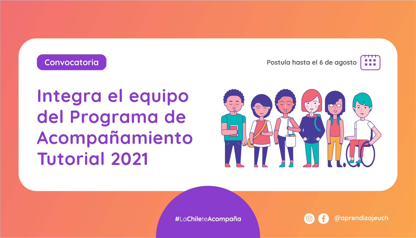 Convocatoria Equipo Programa de Acompañamiento 2021 Aprendizaje UChile